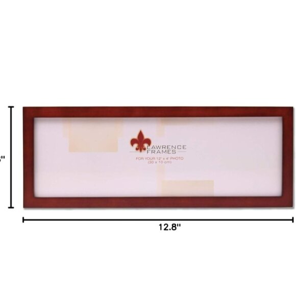 Lawrence Frames Standard Wood Picture Frame 4x12 Walnut 755642 Glass Front Brown - Picture 3 of 4